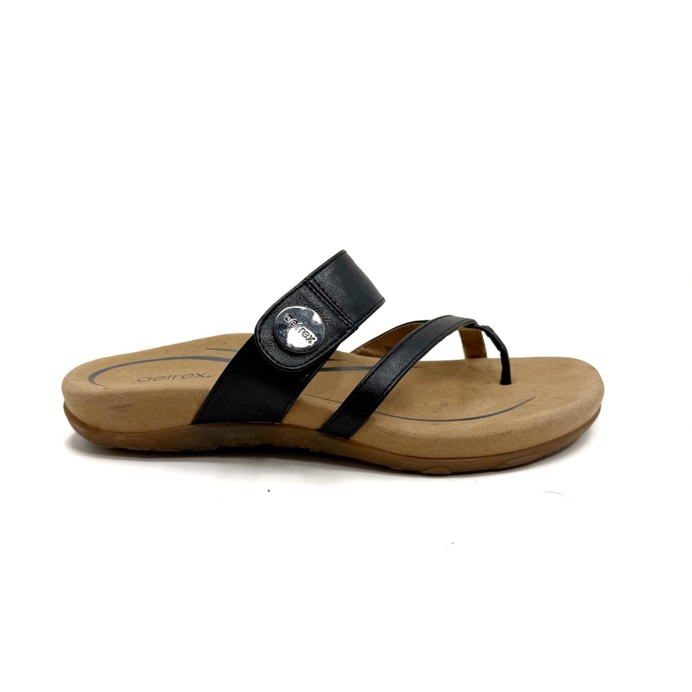 Aetrex | Izzy Black Strappy Comfort‎ Sandal Size EU 38